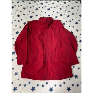 L.L. Bean Outdoors Men's Tall Large Red Hooded Parka Jacket Outdoor Coat